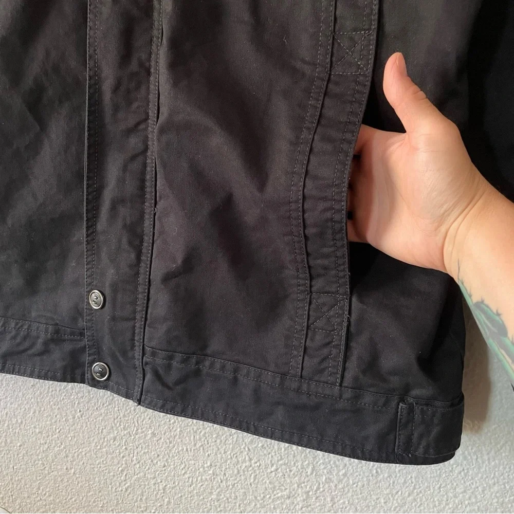 Men’s Utility Bomber Jacket L Black Airborne Zip Up Button Moto Metal Grunge EUC - Picture 6 of 16